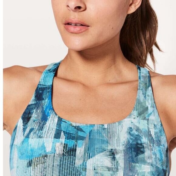 LULULEMON Time To Sweat Bra Size 6 Sun Dazed Multi Blue - Picture 2 of 6